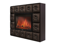 Каминокомплект: Очаг Electrolux EFP/P-3020LS с порталом Firelight Crystal 30 тёмная экокожа